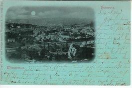 Winterthur ZH Quartier Nacht Litho 1904 sehr gut erhalten