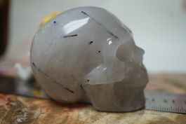 Turmalin Quarz      Skull   60mm x 46mm     Selten