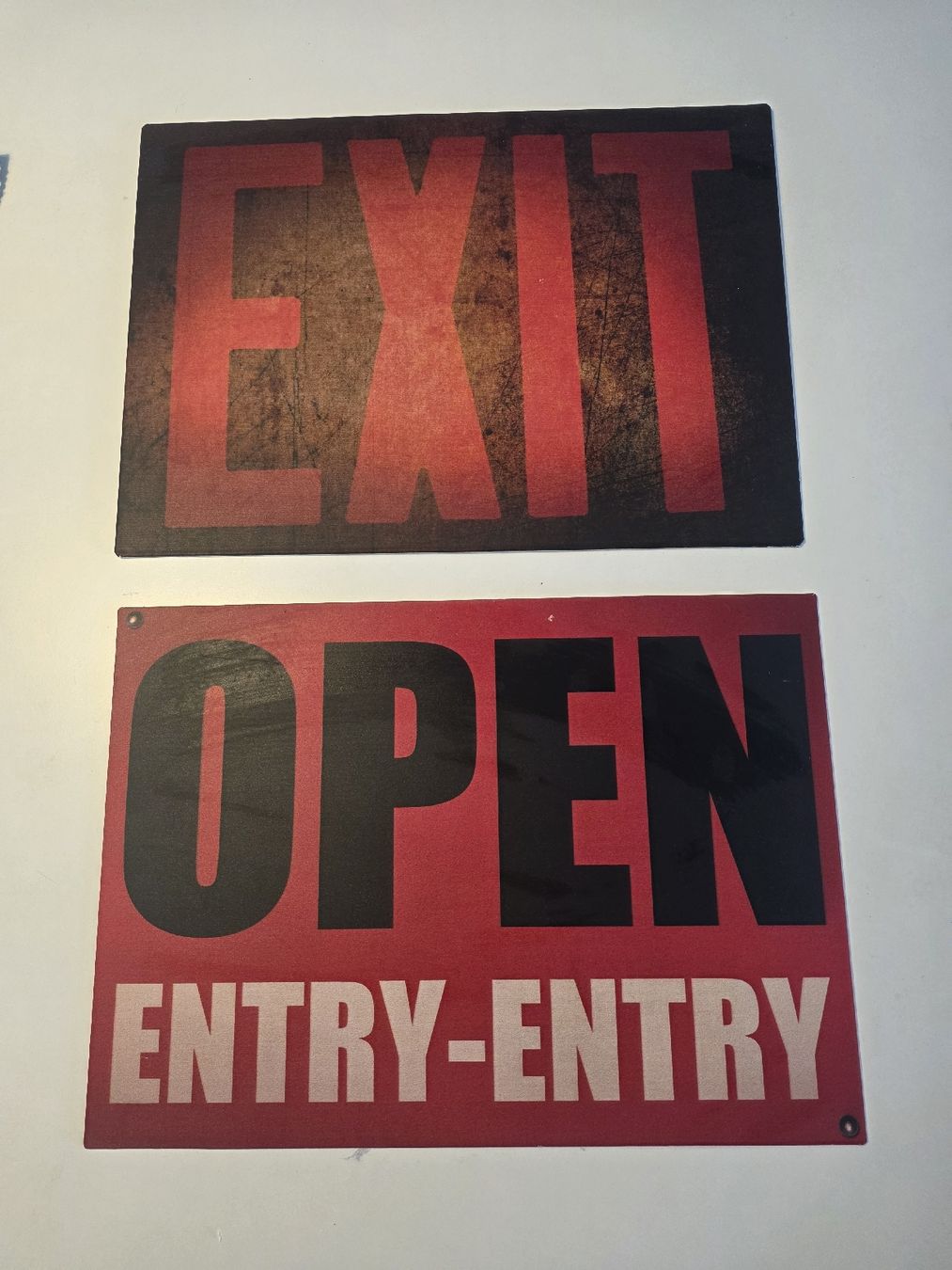 Insegne: 2x Blechschild Exit / Open / Entry – Nuovo (secondo la descrizione) da Bassersdorf venduto da elvenditor