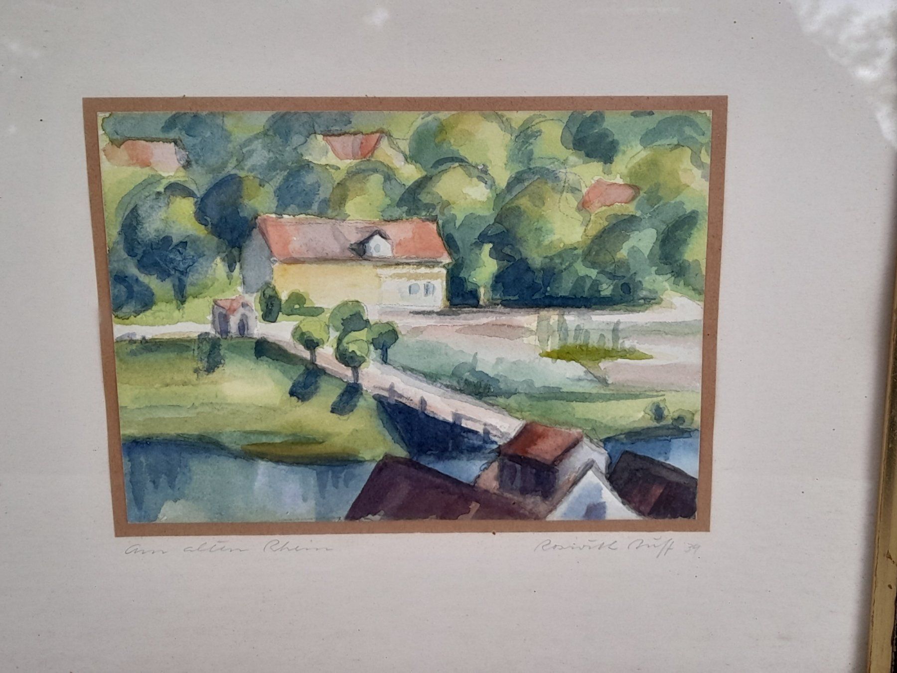 Dipinti: Aquarell " Am alten Rhein " – Usato da Thun venduto da Treff.....e 7