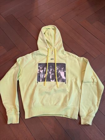 Off-White Neon Yellow Hoodie, XS/164. Great Pre-owned Cond.