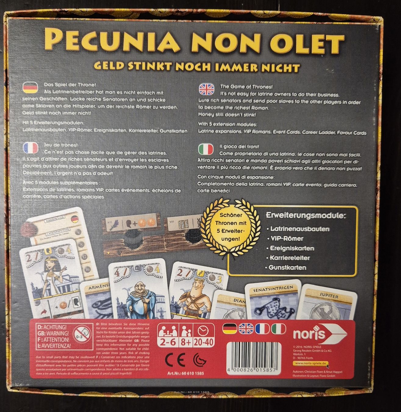 Giochi: Pecunia Non Olet Spiel - 2. Edition – Usato da Altstätten SG venduto da bluedine 1