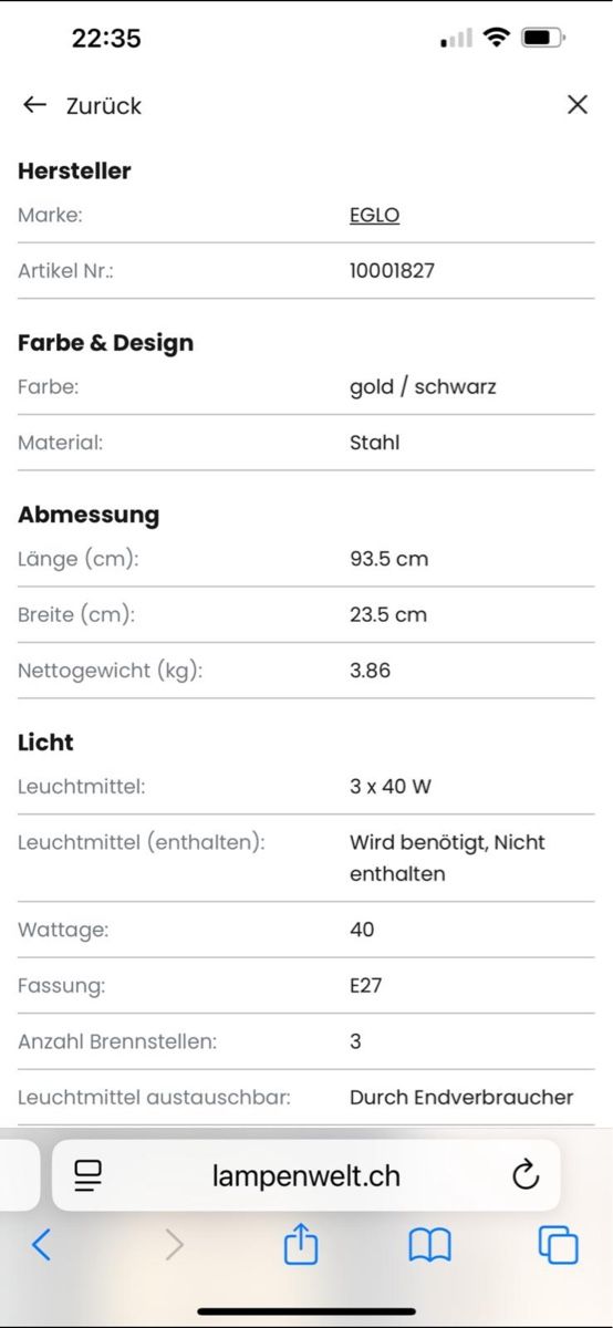 Lampadari & plafoniere: Esstisch Hänge Lampe – Nuovo e nell'imballaggio originale da Appenzell Eggerst. venduto da nafnaf03 4