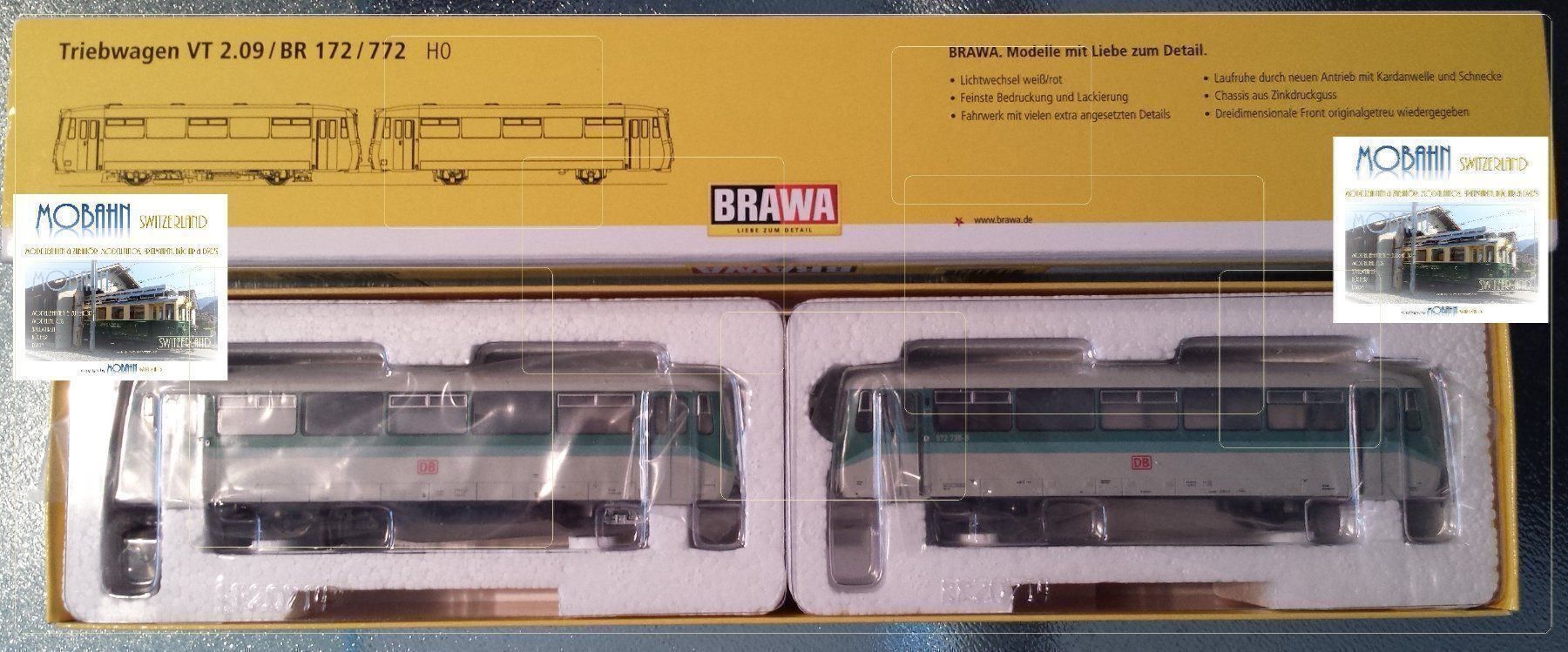 Brawa Modellini di ferrovie: BRAWA 44302 - Dieseltriebwagen BR 772 der DB - "Ferkeltaxe" – Nuovo e nell'imballaggio originale da Rotkreuz venduto da MOBAHN-1zu87 1