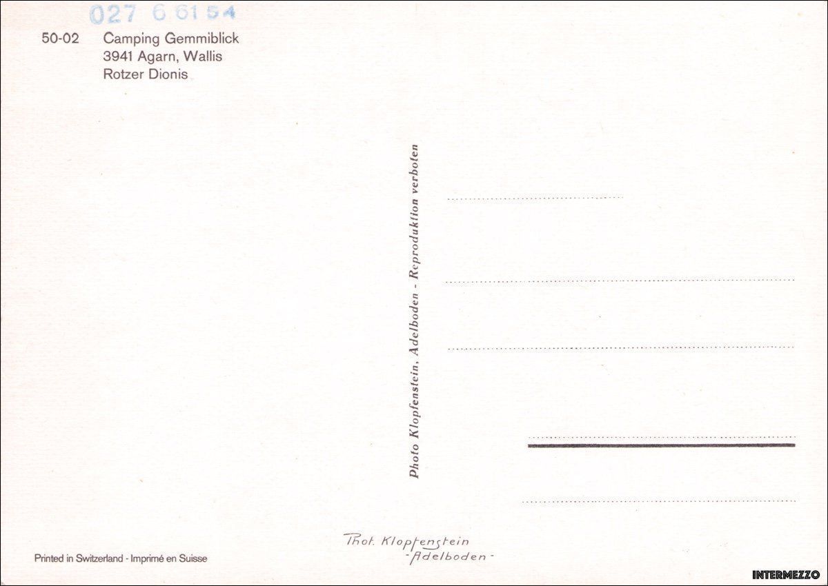 Cartoline postali: Agarn VS // Camping Gemmiblick Oldtimer – Usato da Basel venduto da intermezzo12 1