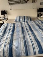 Duvet -Bett- und Kissenbezug blau/weiss