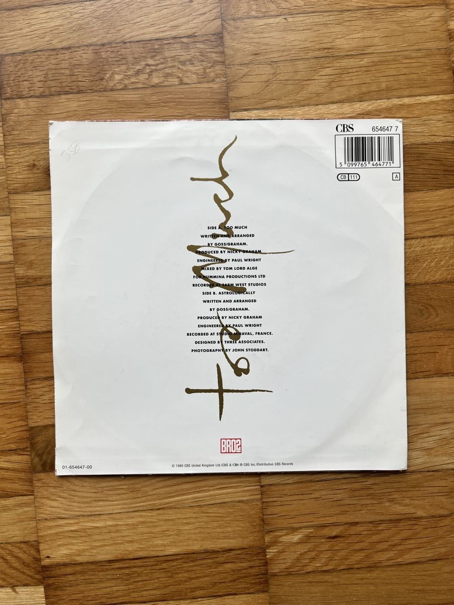 Dischi in vinile: BRO2 - Too Much / We're All We Need 7" Single 1988 CBS – Usato da Winterthur venduto da GutKeS 1