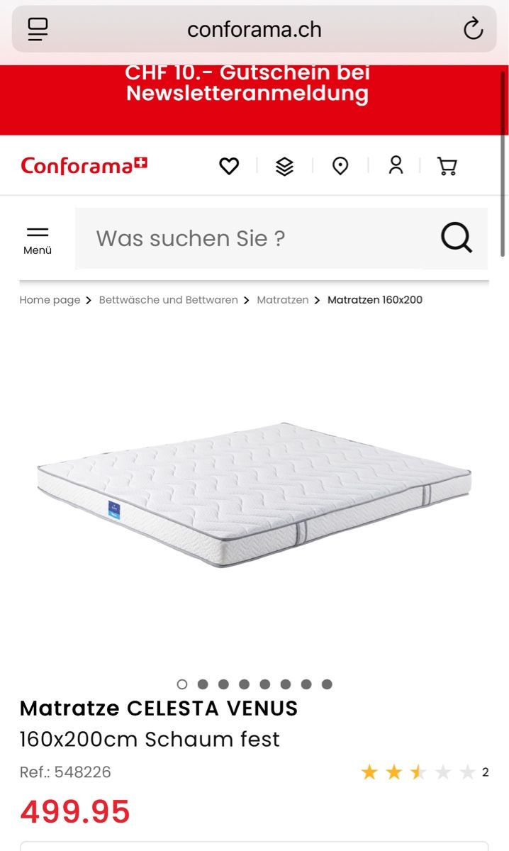 Conforama Betten: Beiges Bett, 160x200cm, mit Lattenrost&Matratze – Neu (gemäss Beschreibung) aus Sursee von Alyel 7