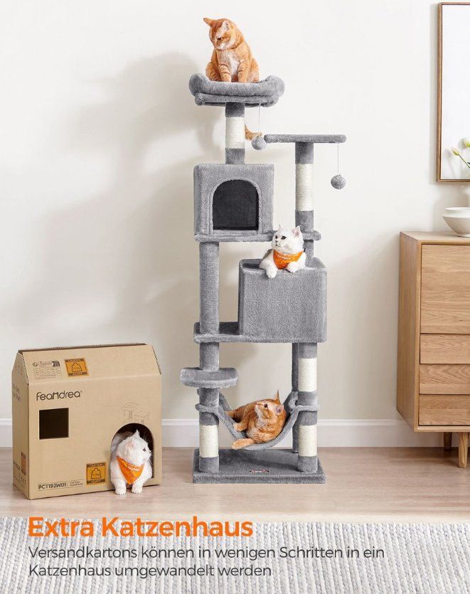 Katzenbaum - Kratzbaum: Kratzbaum 155cm Katzenbaum Höhlen Hängematte MODERNO – Neu (gemäss Beschreibung) aus Lachen SZ von MAMORU-MOEBEL 1