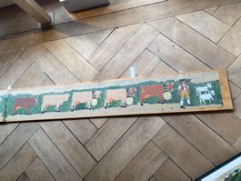 GROSSER APPENZELLER-ALPZUG  ANTIK  UM 1920  ÖL AUF PACKPAPIE