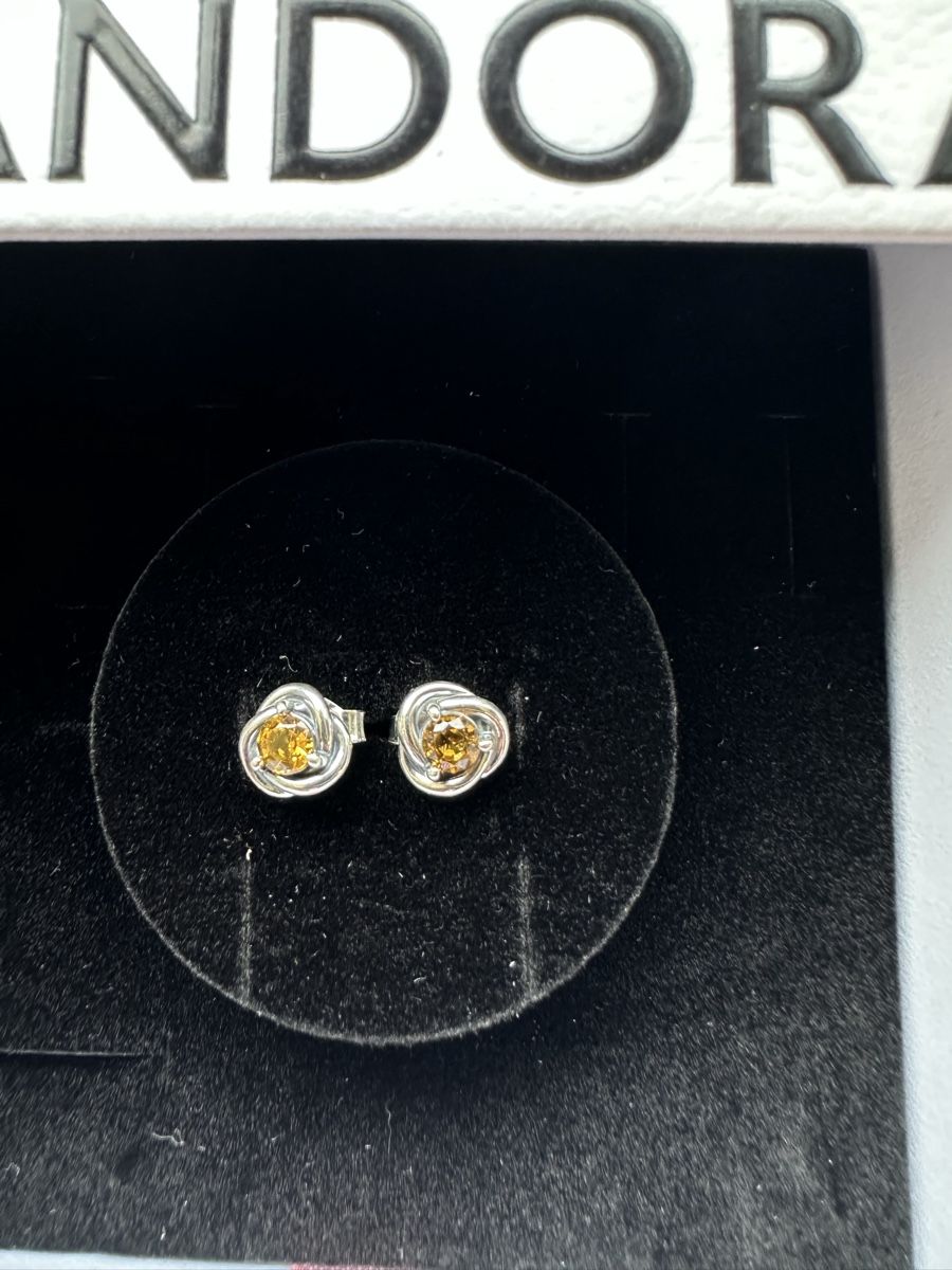 Pandora Orecchini pendenti & Orecchini a lobo: Pandora Ohrstecker Orange – Nuovo (secondo la descrizione) da Bern venduto da Shininglove 1