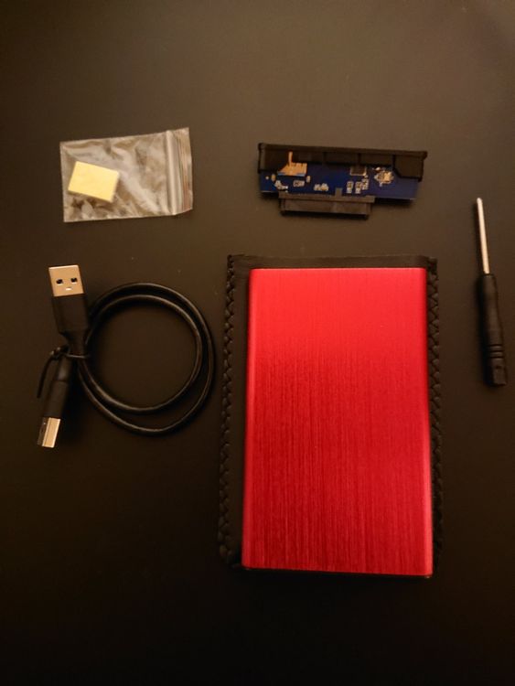 NEU - Case Hülle SATA Externe HDD 2.5 USB 3.0 - Alu - Rot (Neu und ...
