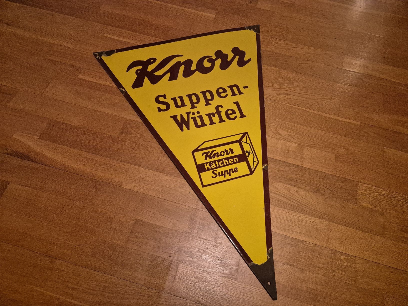 Knorr Insegne: Emailschild Knorr Suppen - Würfel – Usato da Hitzkirch venduto da VintageForst