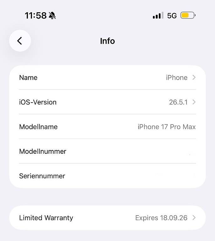 Handys / Smartphones: iPhone 17 Pro Max 512 GB – Gebraucht aus Mägenwil von mir_752q 1
