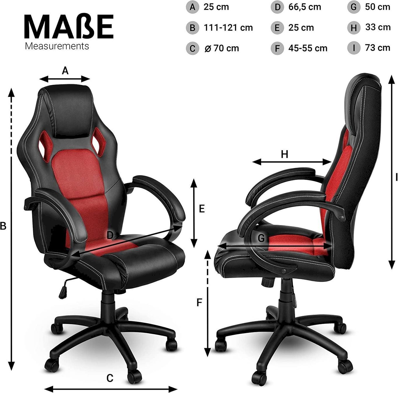 Sedie: TRESKO Racing Chefsessel schwarz/rot – Nuovo e nell'imballaggio originale da Bottighofen venduto da zaap 1