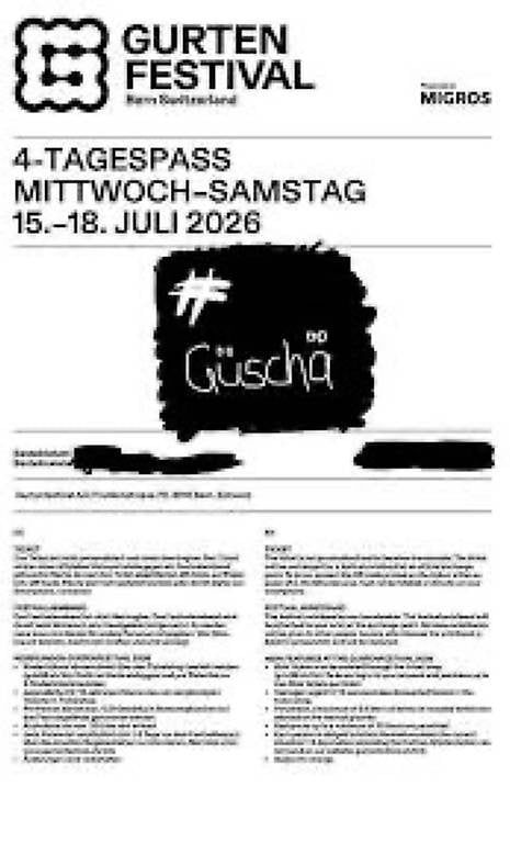 Biglietti: GURTEN 4-Tagespässe – Nuovo (secondo la descrizione) da Rothrist venduto da Supidu15