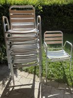 6 Aluminium-Gartenstühle, stapelbar, Vollaluminium