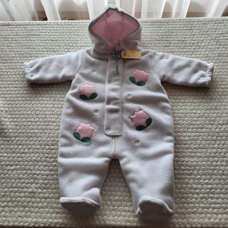 Baby-Overall weiss-pink