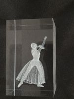 Glasquader mit 3D Laser Gravur Ballerina guter Zustand