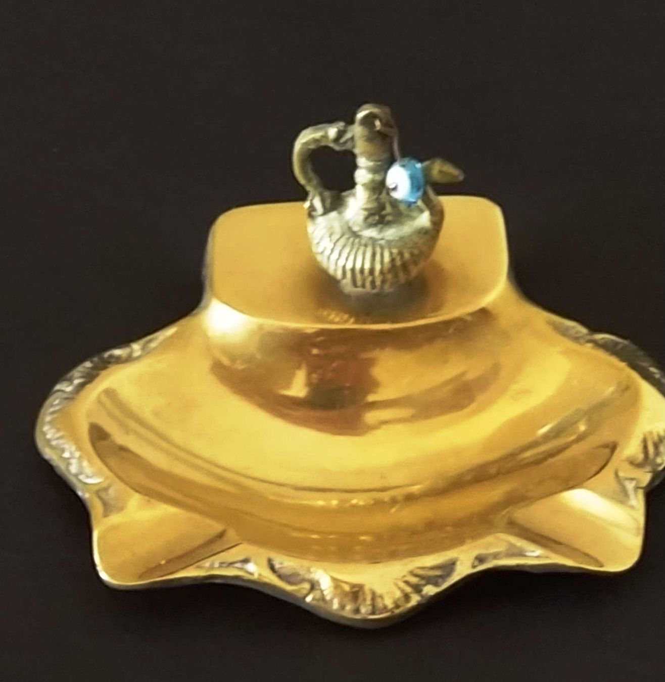 Portacenere: Aschenbecher aus Messing mit Nazar-Amulett – Nuovo (secondo la descrizione) da Zürich venduto da 1-2-3-Verkauft 1