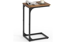 VASAGLE Beistelltisch C-förmig 30 x 62 cm, Braun/Schwarz