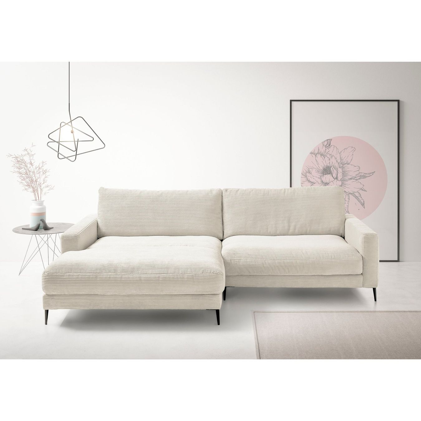 Sofas: Ecksofa  Uptown in Cord Snow links – Neu und originalverpackt aus Bischofszell von deluxe-moebel