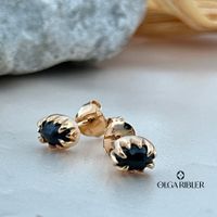 Saphir Ohrstecker – Sterling Silber rosévergoldet