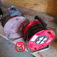 2x Kabeltrommel gebraucht – Kabelrolle 4-fach Steckdose 230V