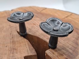 2 schöne Möbel Knöpfe, Ø3.9cm, Eisen patiniert (3863#MBS3)