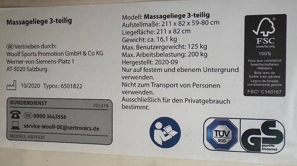 Sedie a sdraio: Massageliege 3-Teilig – Usato da Münchenstein venduto da femke_lammers 4