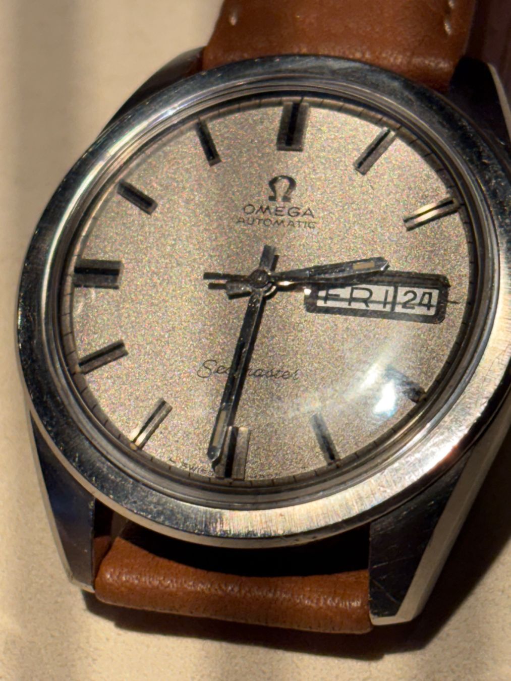 Omega Orologi: 166.032 1969 OMEGA Seamaster Sparkle Dial Day-Date – Usato da Luzern venduto da T.Mas 1