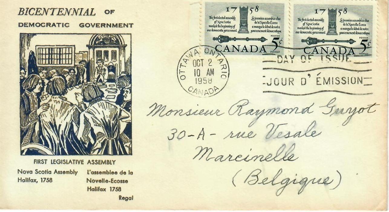 Alle Briefmarken: Brief, Kanada 1958 – Gebraucht aus Hochdorf von Ziegel-16