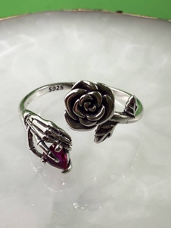 Anelli: Silberring mit Rose und Herz – Usato da Thalwil venduto da han_2b8c 5