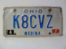 USA Nummernschild / Autonummer / License Plate OHIO K8CVZ