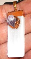Halskette D-1002 – Selenit mit Amethyst