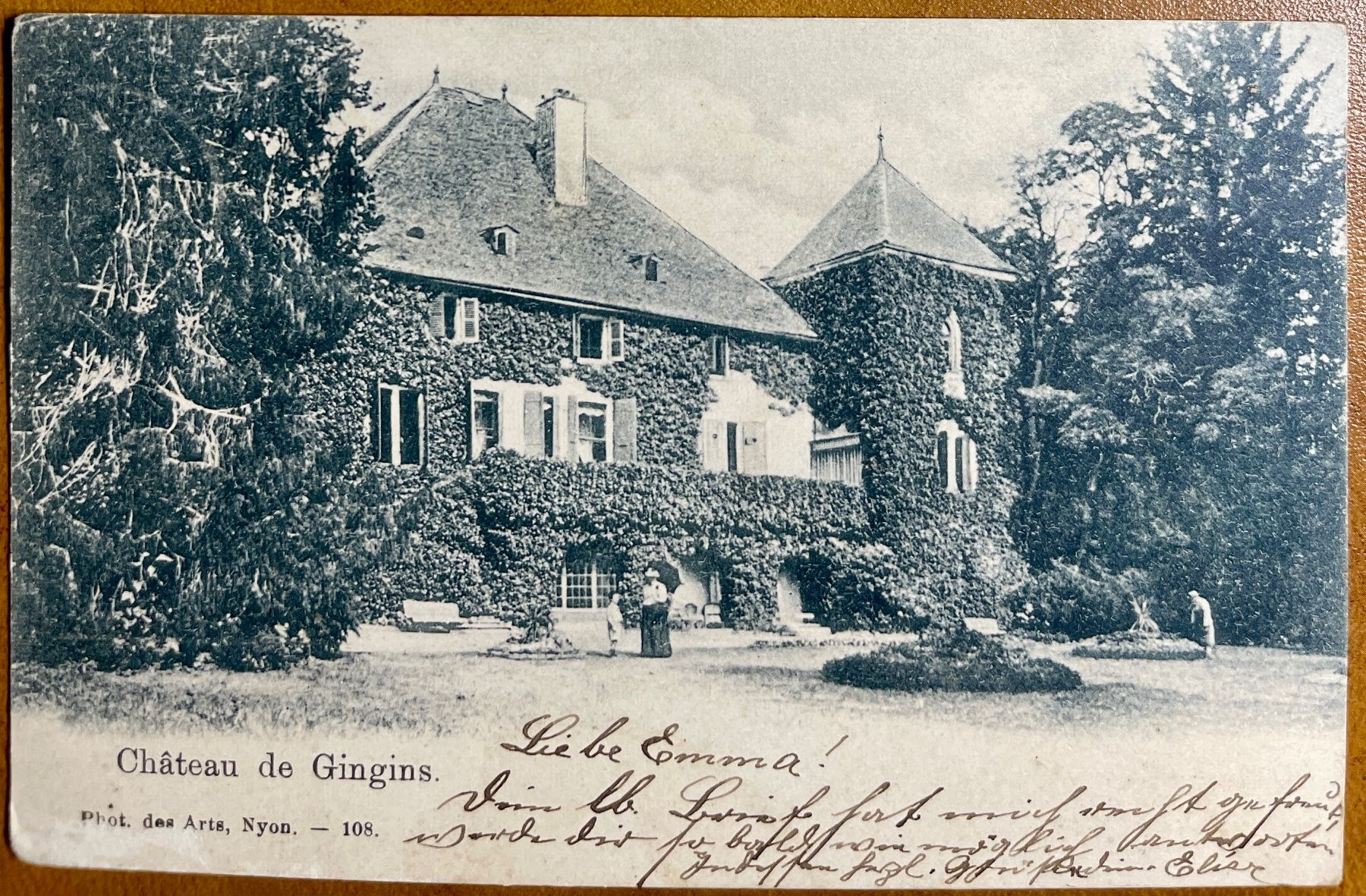 Cartoline postali: GINGINS - Le Château, animée 1901 – Usato da Lutry venduto da Ediego