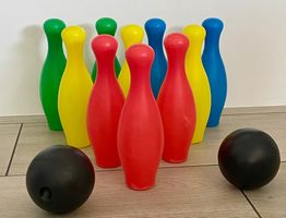 Jeu de quilles enfant multicolore avec sac plastique