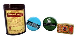 boîte 4x Blechdosen Pharma Spasmocarbine Zinc... médicaments