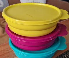 Tupperware Schüssel-Set, 3-teilig, neuwertig, Sommerfarben