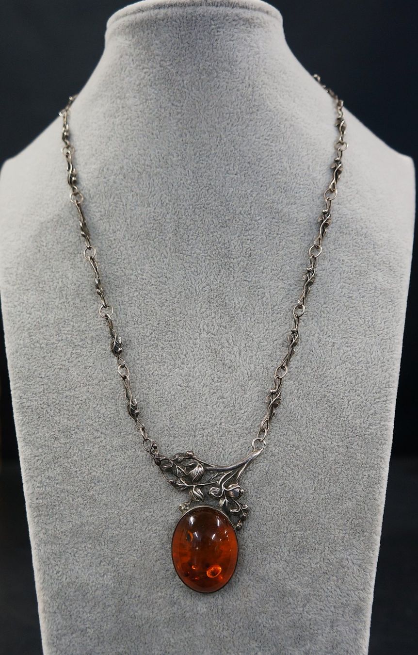 Ketten: Jugendstil Bernstein Collier 925 Silber – Gebraucht aus Basel von bk_brockibasel