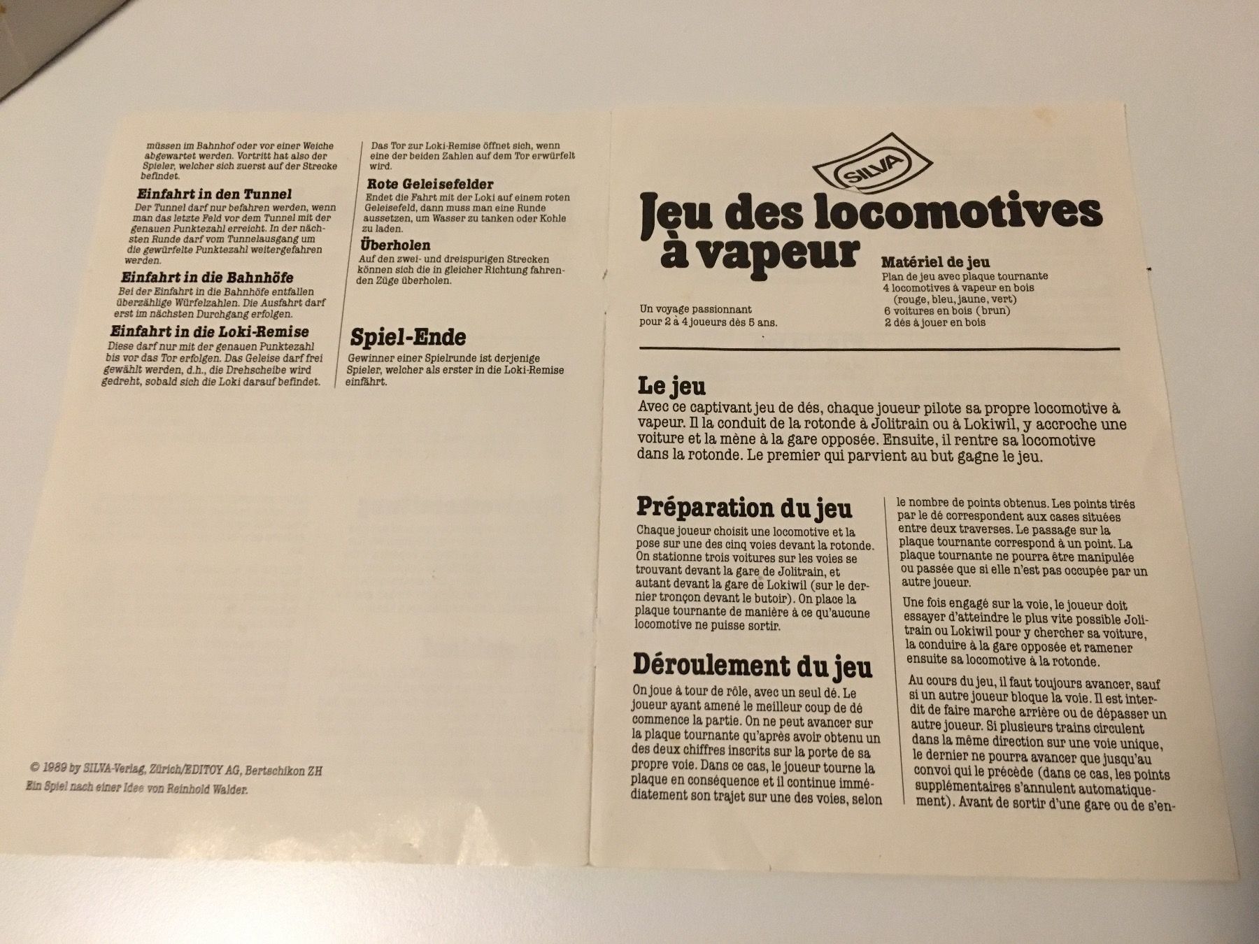 Giochi: Dampfloki-Spiel - SILVA - 1989 – Usato da Andwil SG venduto da Rainboli 7