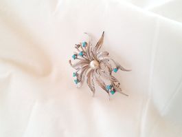 Broche ou pendentif vintage en argent 800 