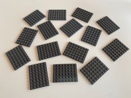 LEGO - 15 - GRAUE - PLÄTTLI - 8 X 6 - NOPPEN