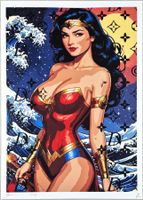 Death NYC Pop Art Druck " Vuitton Hokusai Wave Wonder Woman