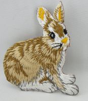FELDHASE - Aufnäher - Aufbügler - Stickerei - 6,8x6cm