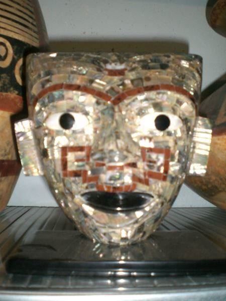 Mexikanische Mosaik Maske Obsidian Stone Mexico Dekoration 3