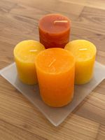 Warme farbige Kerzen, 4er Set, aus Gelb-Orange Tönen !