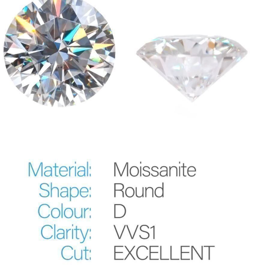 Pietre preziose: Moissanit 5 ct (11 mm), D Colour – Nuovo e nell'imballaggio originale da Arbon venduto da Helmuth