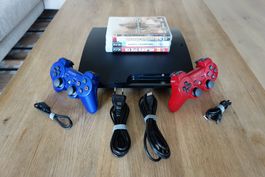 Playstation 3 PS3 slim + câbles + manettes + jeux