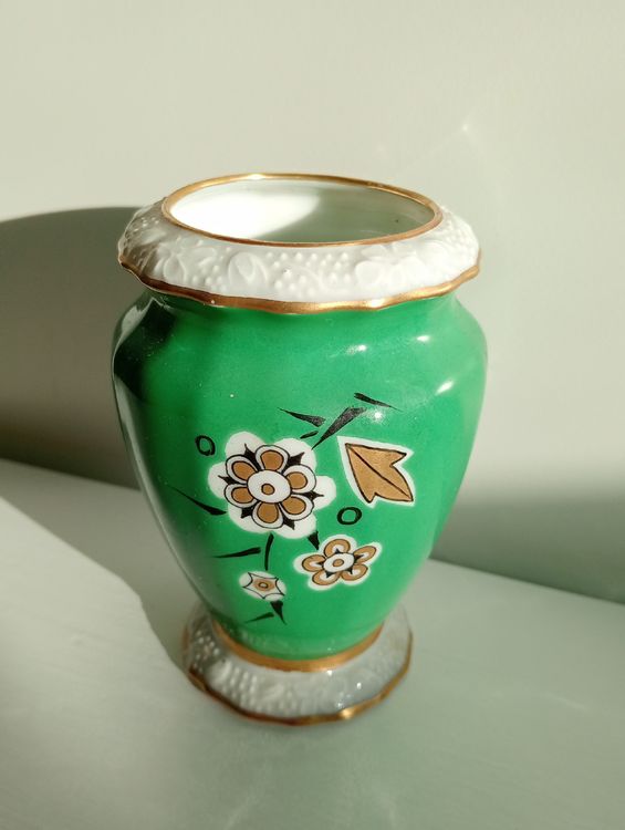 Antike Vintage Porzellan Vase mit Blumen 1930 RS Tillowitz (Gebraucht ...